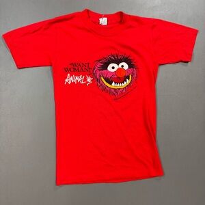 Vintage 1981 Animal Muppets Artex T Shirt Youth Small 14.5x22.5